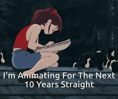 Girl Sitting On Roof Reading Book I'm Animating For The Next 10 Years Straight GIF