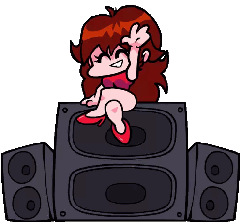 Girl Sitting On Speaker Sticker