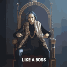 Girl Sitting On Throne Like A Boss Lady GIF