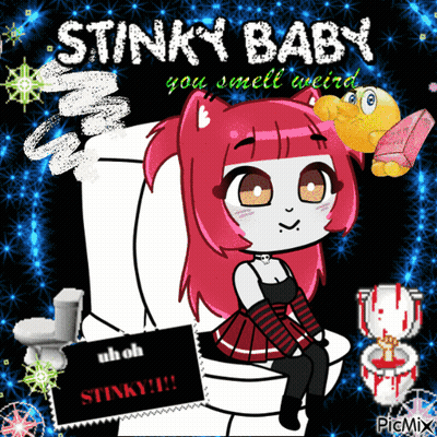 Girl Sitting On Toilet Stinky Baby GIF