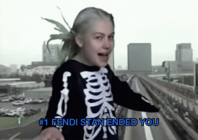 Girl Skeleton Shirt Saying #1 Fendi Staniend You GIF