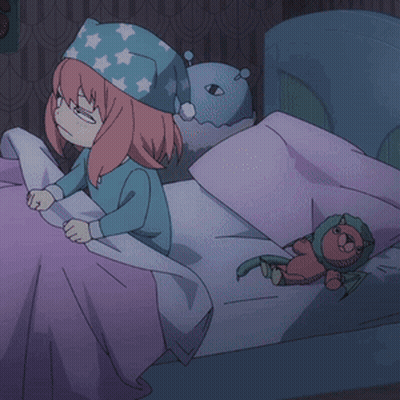 Girl Sleeping In Bed With Purple Blanket GIF
