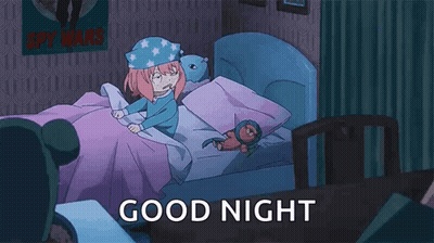 Girl Sleeping In Bed With Stuffed Animal Saying Good Night GIF