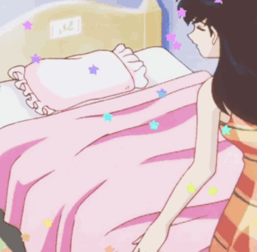 Girl Sleeping On Bed With Clock GIF