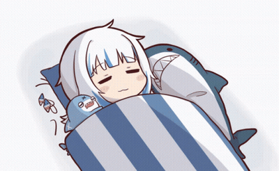 Girl Sleeping With Shark And Zzz GIF