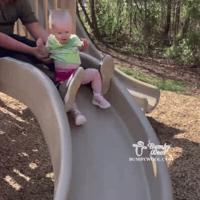 Girl Sliding Down Slide Bumbywool.com GIF
