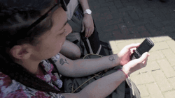 Girl Sliding Her Nokia GIF