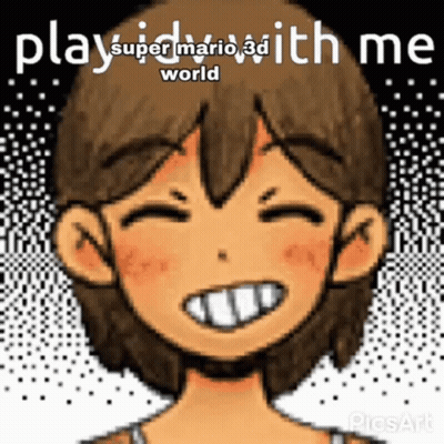 Girl Smiling Saying Play Super Mario 3D With Me World GIF