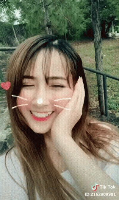 Girl Smiling With Eyes Closed TikTok ID GIF