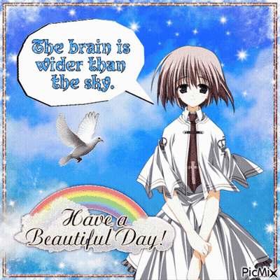 Girl Speech Bubble Brain Is Wider Than Sky GIF