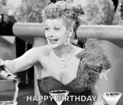 Girl Spills Happy Birthday Wine GIF