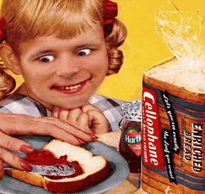 Girl Spreading Jam On Bread GIF