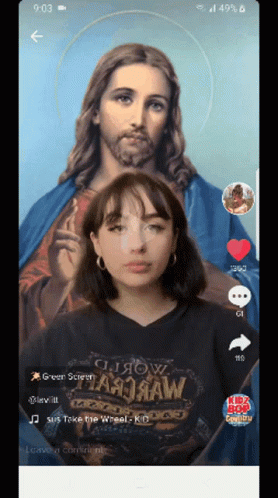 Girl Standing Before Jesus Picture GIF