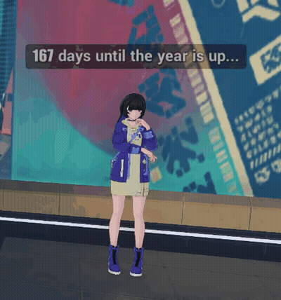 Girl Standing Before Wall 167 Days Left GIF