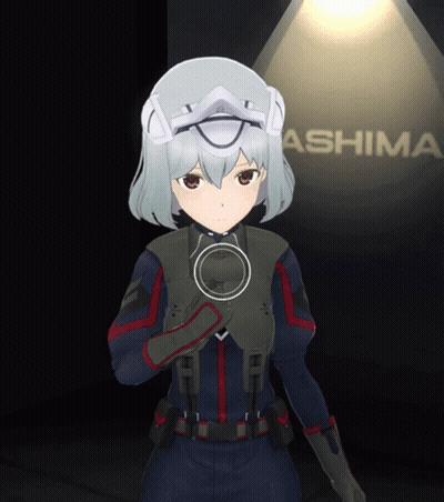 Girl Standing In Front Of Ashima Sign GIF