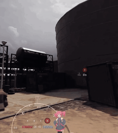 Girl Standing In Front Of Building Video Game Screenshot GIF