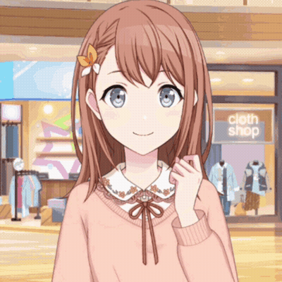 Girl Standing In Front Of Clothing Shop GIF