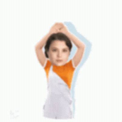 Girl Standing In Front Of Rainbow Saying Spam GIF