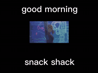 Girl Standing In Front Of Robot Drawing Saying Good Morning Snack Shack GIF