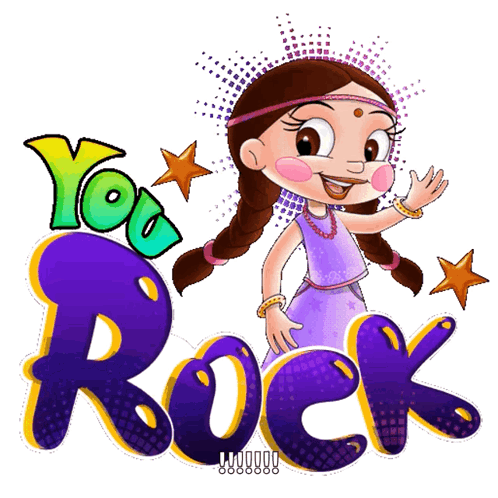 Girl Standing In Front Of Sign Saying You Rock GIF