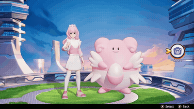 Girl Standing Next To Pink Bear GIF