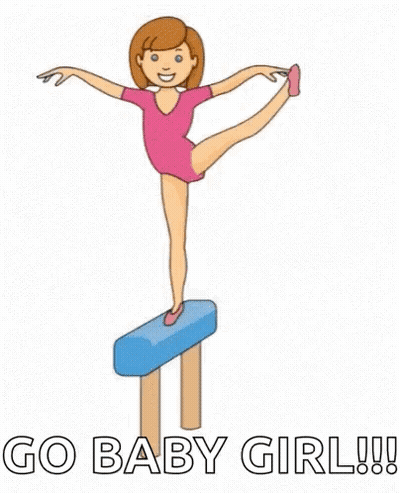 Girl Standing On Balance Beam Go Baby Girl GIF