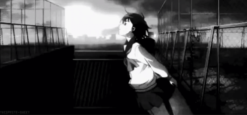 Girl Standing On Balcony GIF