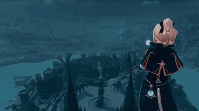 Girl Standing On Building Pointing In Video Game GIF
