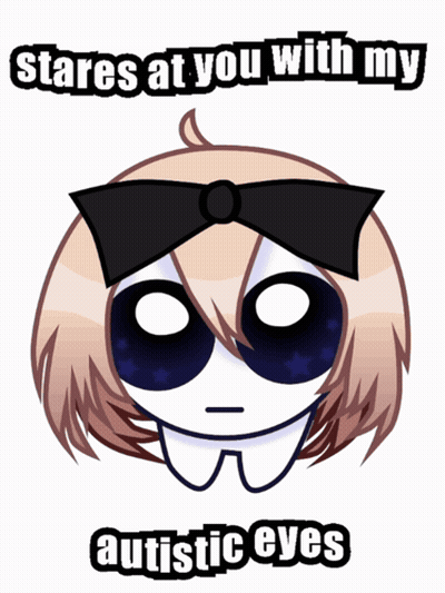Girl Staring With Autistic Eyes GIF