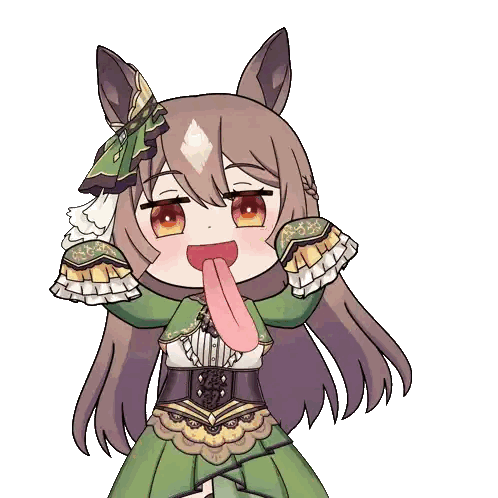 Girl Sticking Out Tongue In Green Dress Sticker
