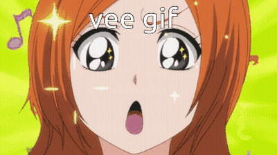 Girl Surprised By Music Notes And Vee Gif