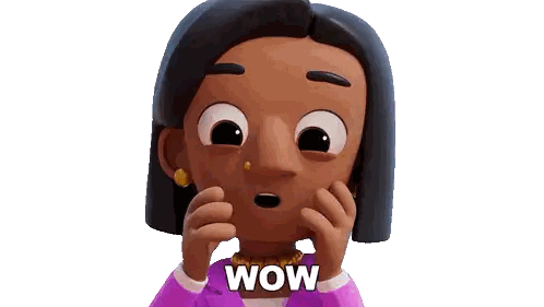 Girl Surprised Saying Wow Sticker