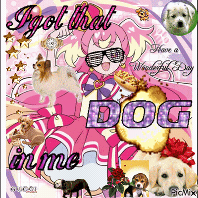 Girl Surrounded By Dogs I Got That Dog In Me GIF