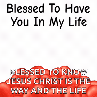 Girl Surrounded By Red Hearts Blessed To Have You In My Life GIF