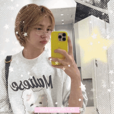 Girl Taking Selfie In Mirror Wearing Bibi Y Seongmin Sweatshirt GIF