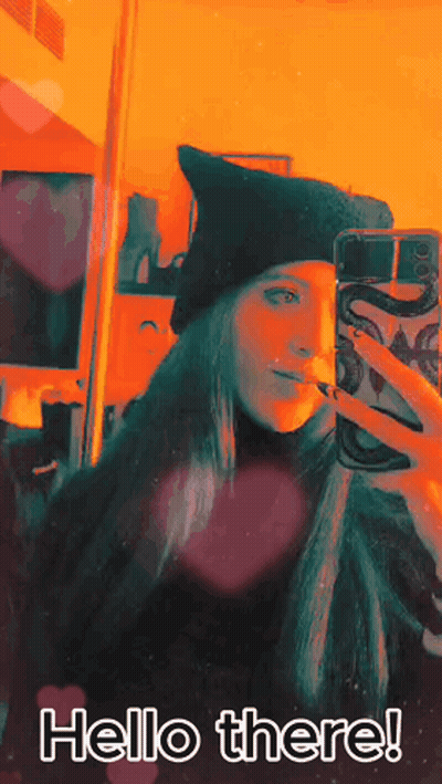 Girl Taking Selfie Saying Hello There GIF