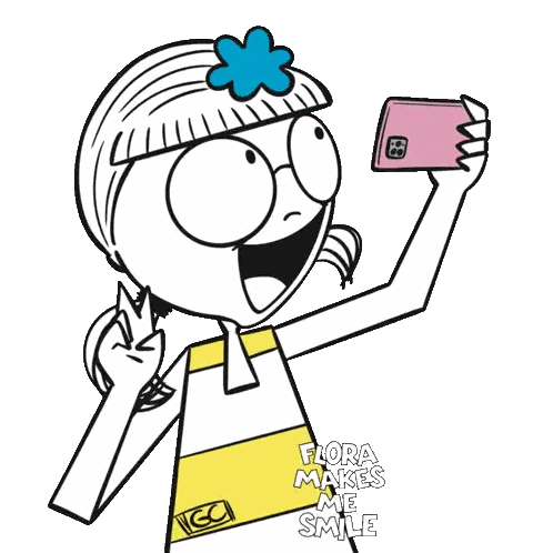 Girl Taking Selfie With Flora Makes Me Smile Sticker