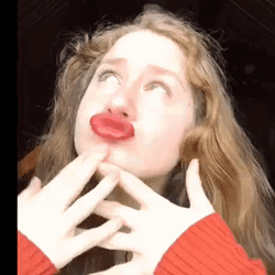 Girl Thinking With Pouty Face GIF