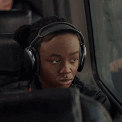 Girl Travelling With Headphones GIF
