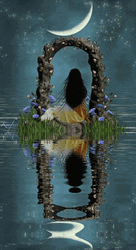 Girl Under The Moon Reflection GIF