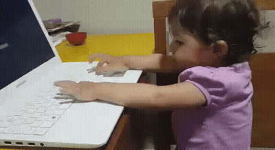 Girl Using Samsung Laptop GIF