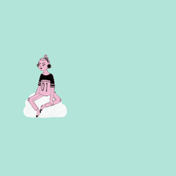 Girl Vibing With Rainbow GIF