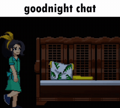 Girl Walking Next To Pillow Goodnight Chat GIF