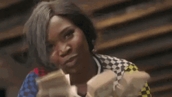 Girl Waving Her Dollar Bills GIF
