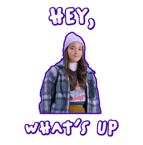 Girl Waving Hey What's Up Sticker