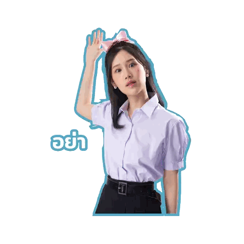 Girl Waving With Pink Bow Sticker