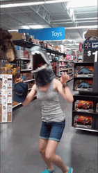 Girl Wear Dragon Head Walmart Funny GIF