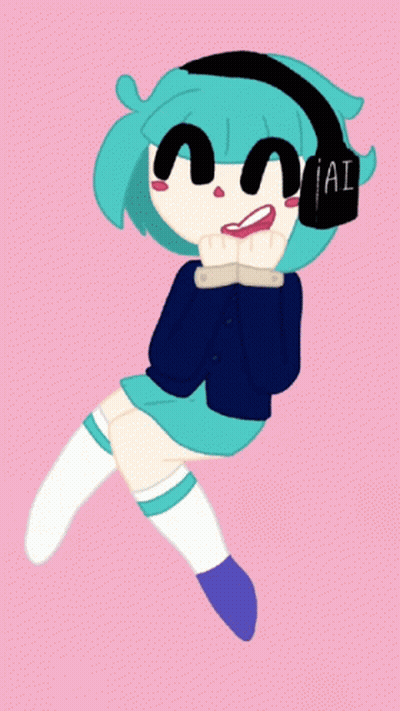 Girl Wearing AI Headphones GIF