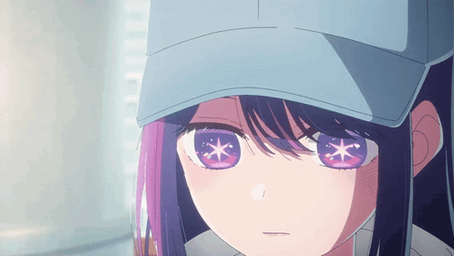Girl Wearing Baseball Cap With Purple Eyes GIF
