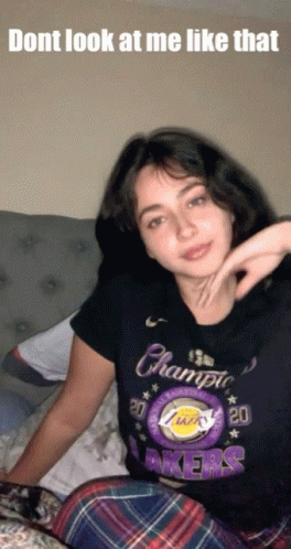 Girl Wearing Champions Shirt GIF